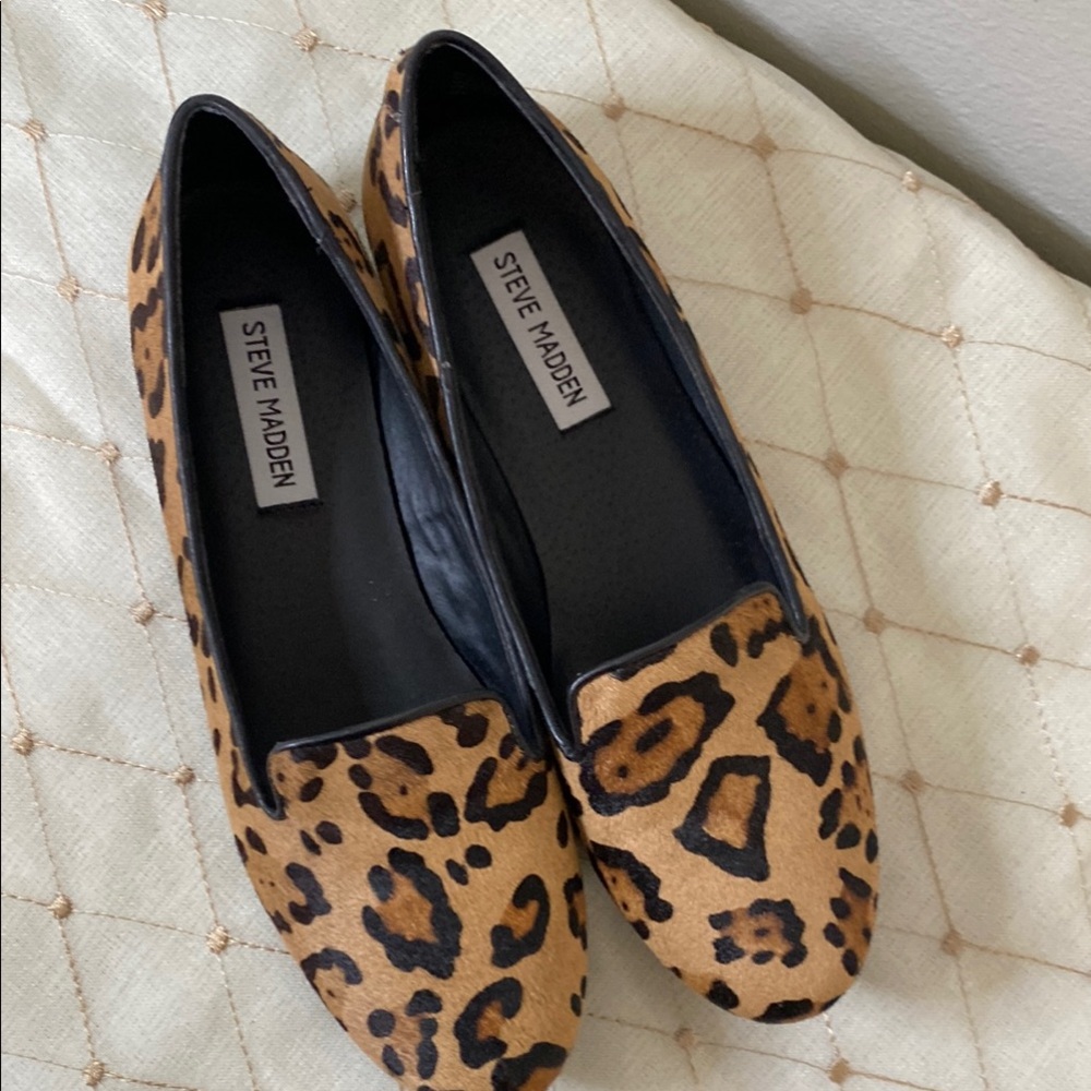 Steve Madden Leopard-Print Loafers in Brown and Black